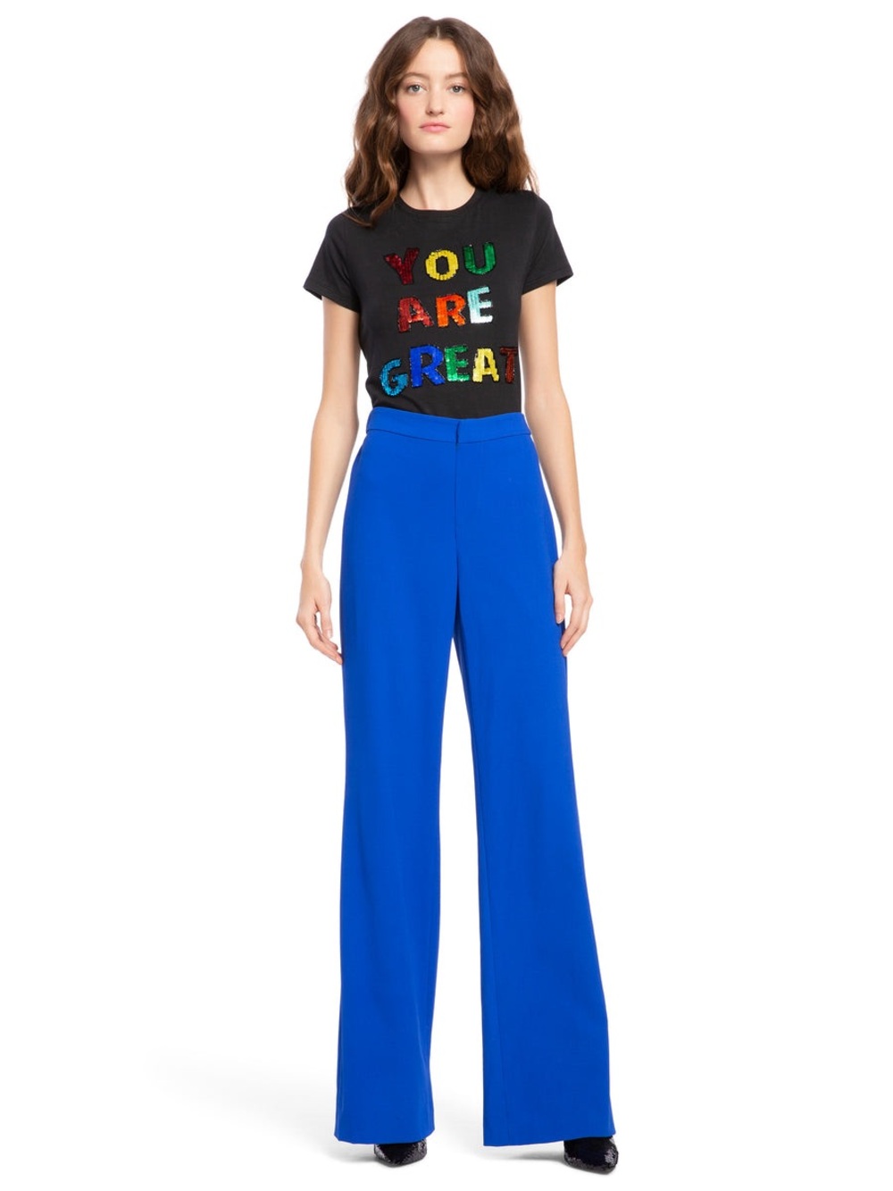 Alice + Olivia ALICE + OLIVIA - Bo Pull Up Pant Cobalt size small